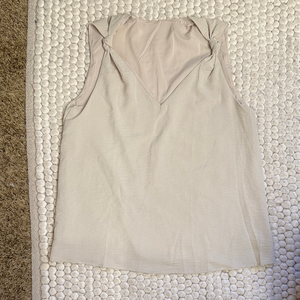 Elegant Knot Cream Sleeveless Top